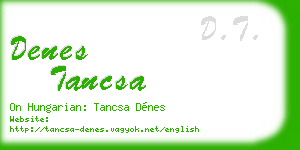 denes tancsa business card